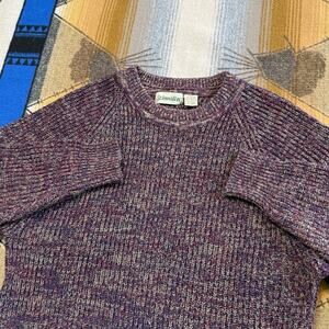 Vintage 90s Men’s St. John’s Bay Pullover Knit Sweater Size Large Tall Purple